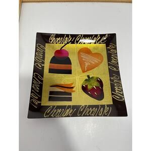 Prima Donna Gateau Rose Square Dessert Plate - Elegant Vintage Glassware